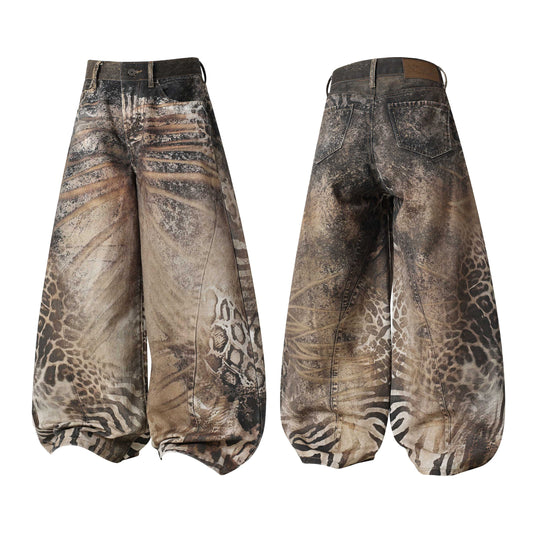 CapCabin “Savage Pattern Balloon Jeans”