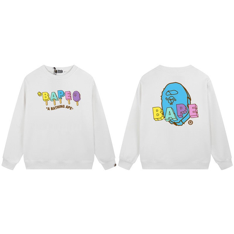 BAPE Color Logo Ape Head Crewneck Sweatshirt