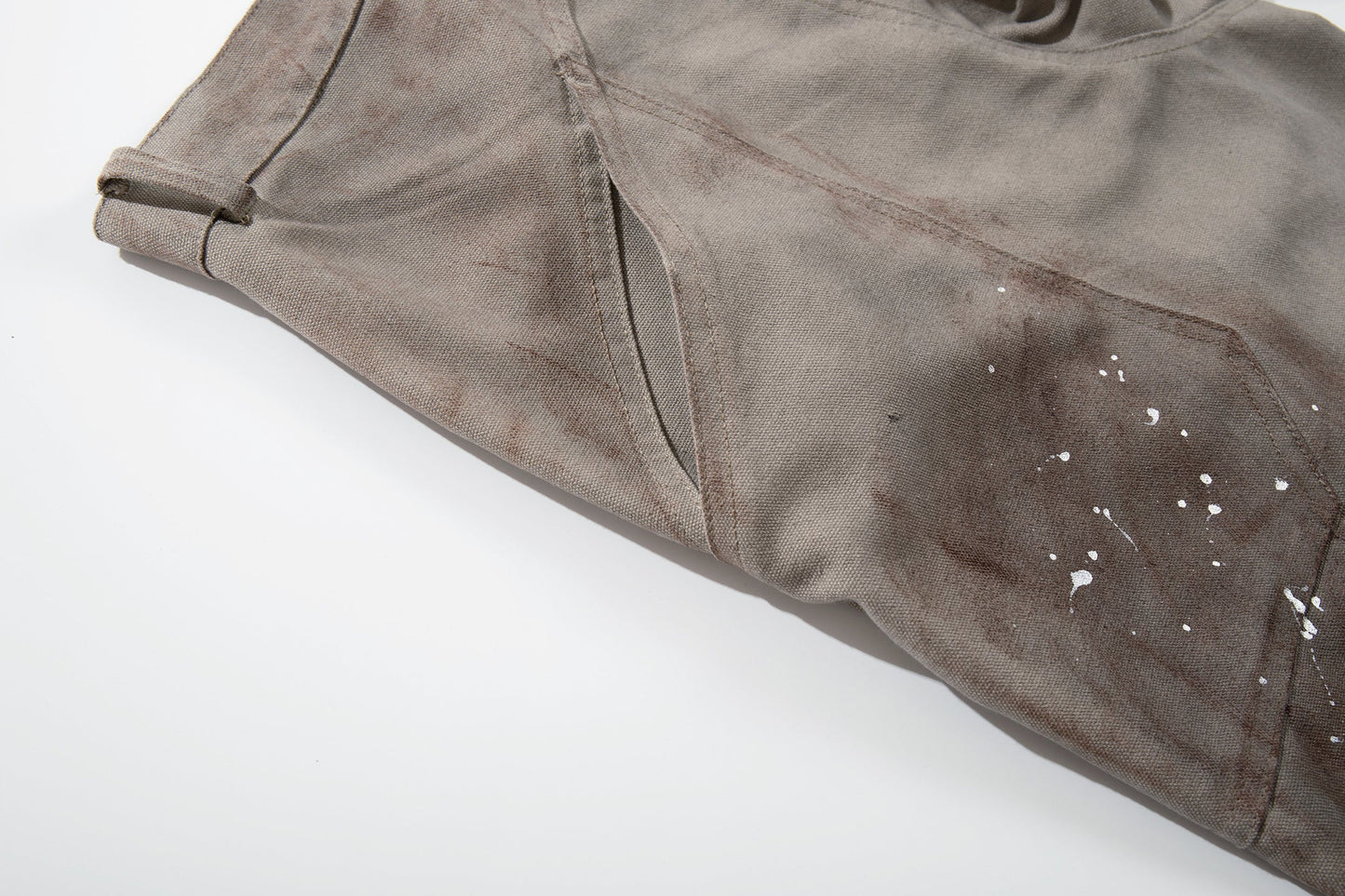 CapCabin Distressed Panel Wide-Leg Pants