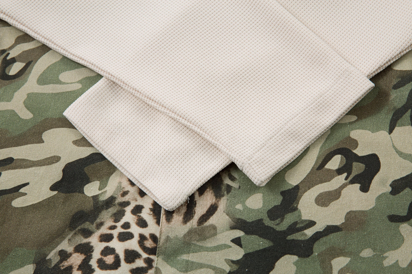 CapCabin Layered Camo-Leopard Short-Sleeve Shirt
