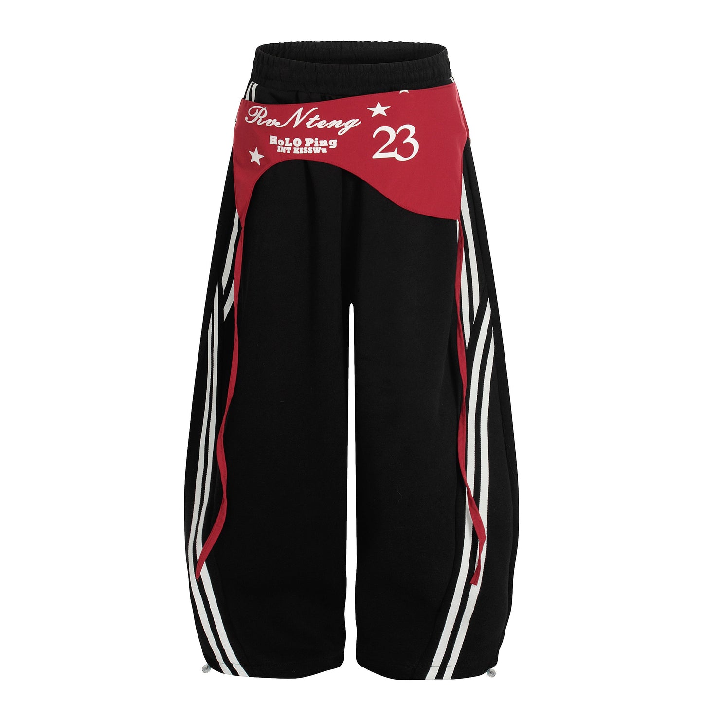 CapCabin Double-Waist Retro Print Track Pants