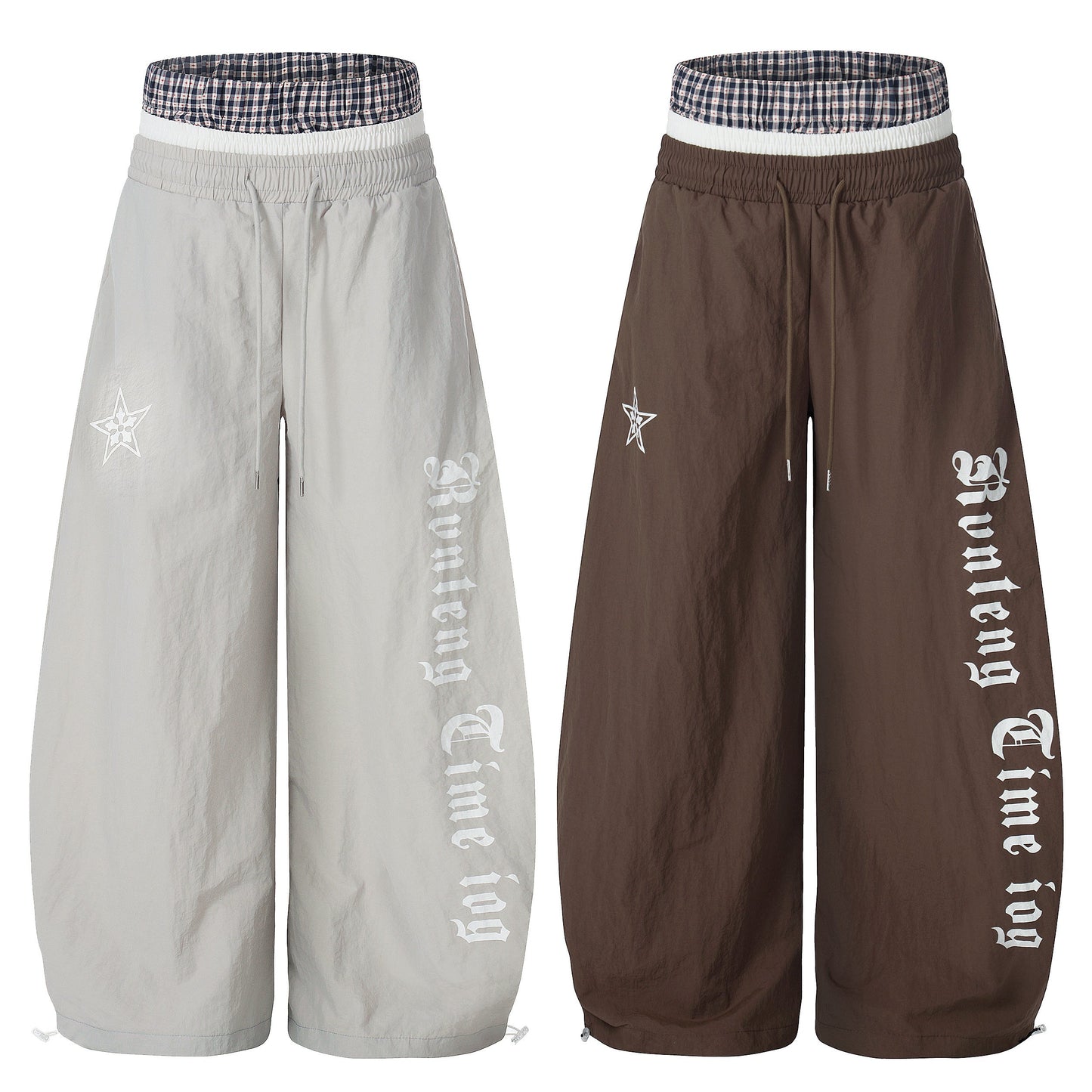 CapCabin Script Logo Wide-Leg Nylon Pants