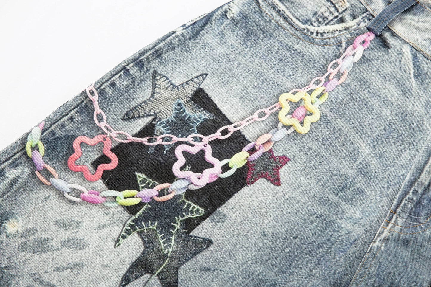 CapCabin “Vintage Charm Patch Denim Shorts