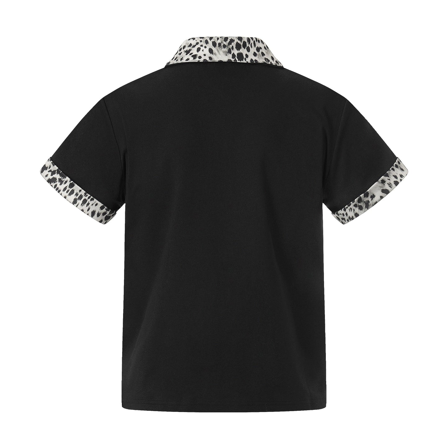 CapCabin “Leopard Trim Zip Polo”