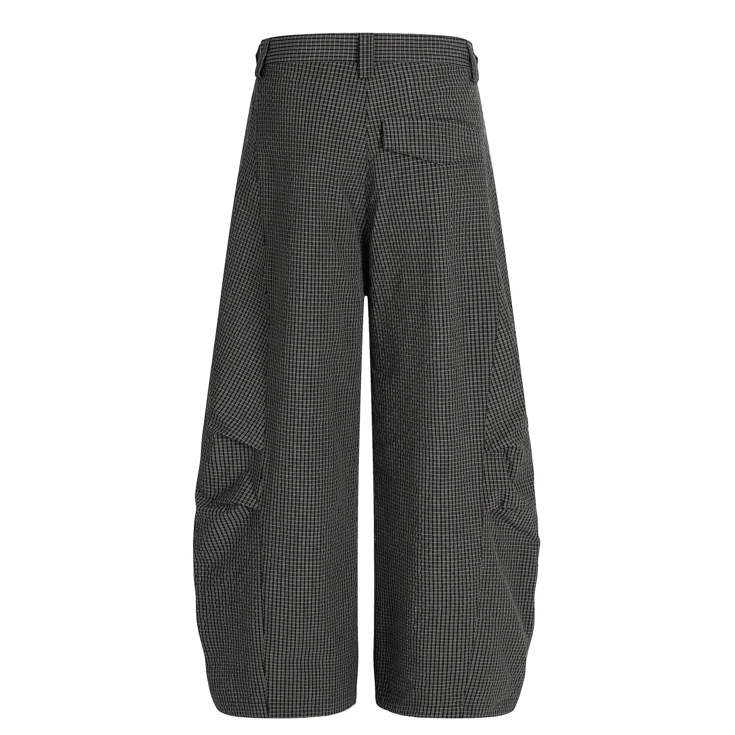 CapCabin Checked Curved-Leg Pants