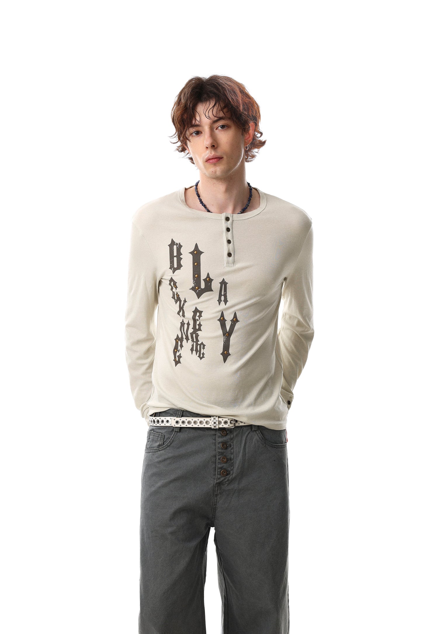 CapCabin Graphic Long Sleeve Henley Tee