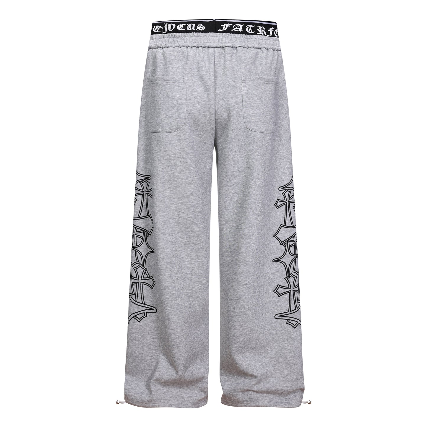 CapCabin Gothic Outline Wide-Leg Sweatpants
