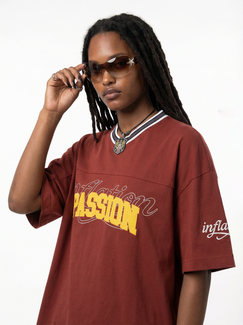 CapCabin Passion Graphic V-Neck Tee