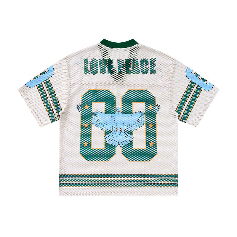 CapCabin “Love Peace 00” Mesh Jersey T-Shirt