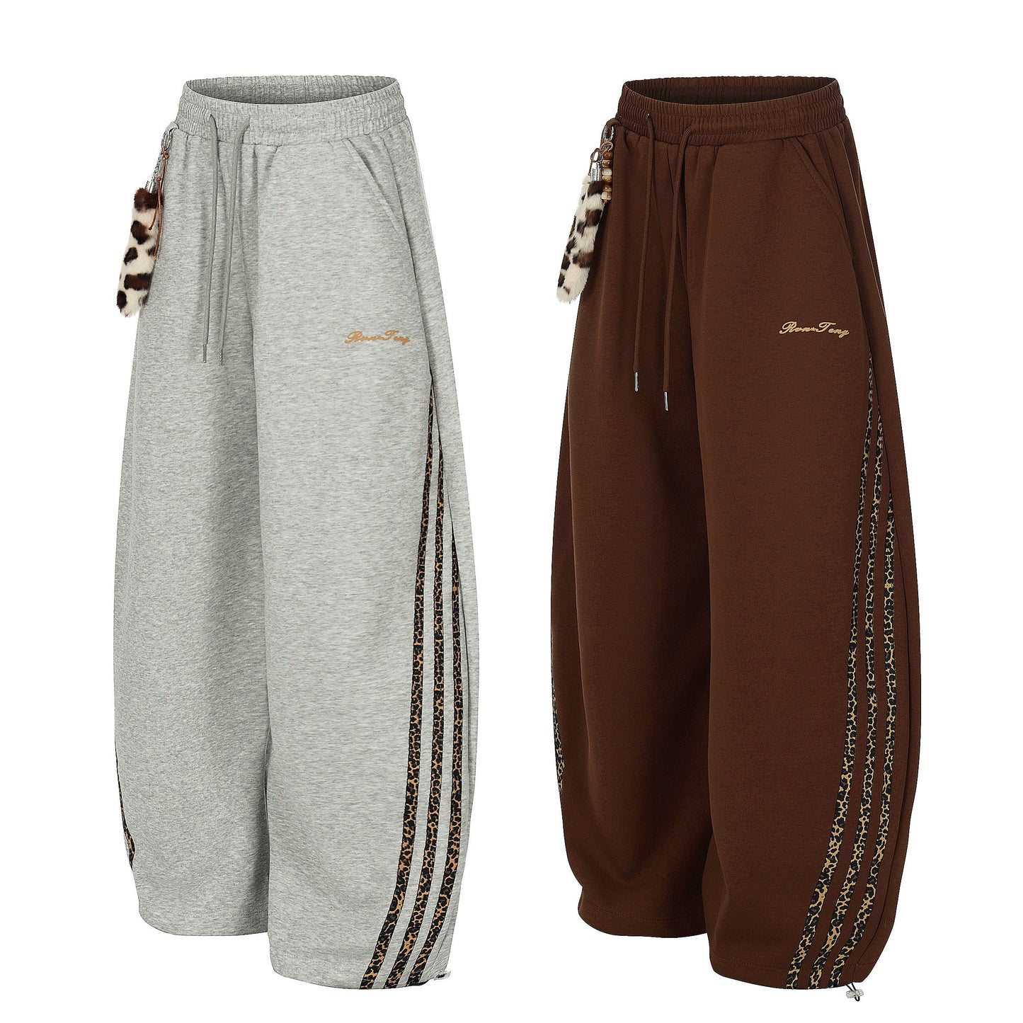 CapCabin Leopard Stripe Loose Sweatpants