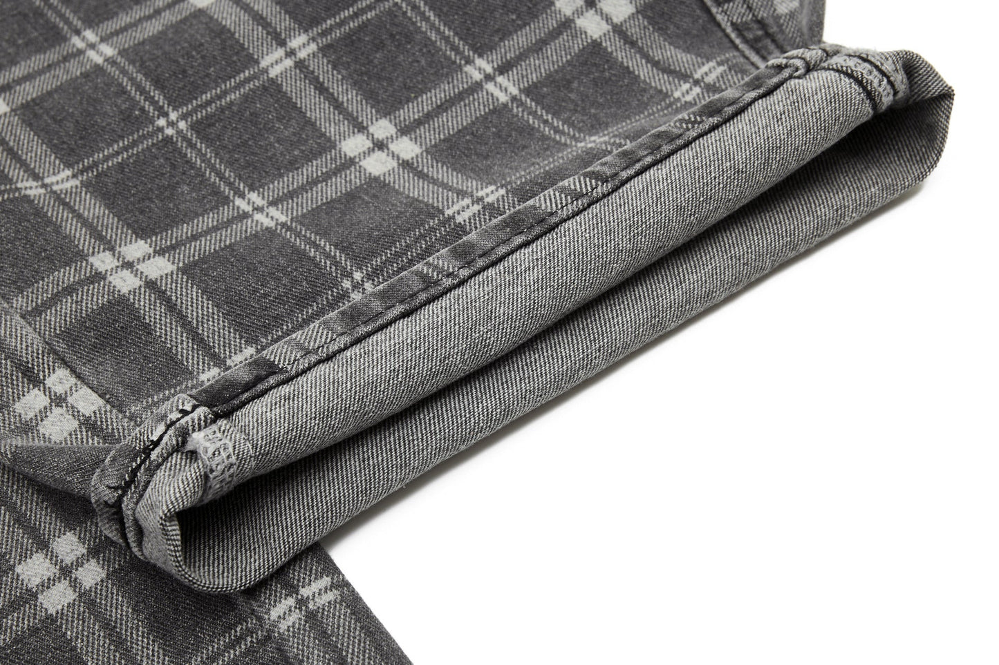 CapCabin Plaid Oversized Wide-Leg Jeans