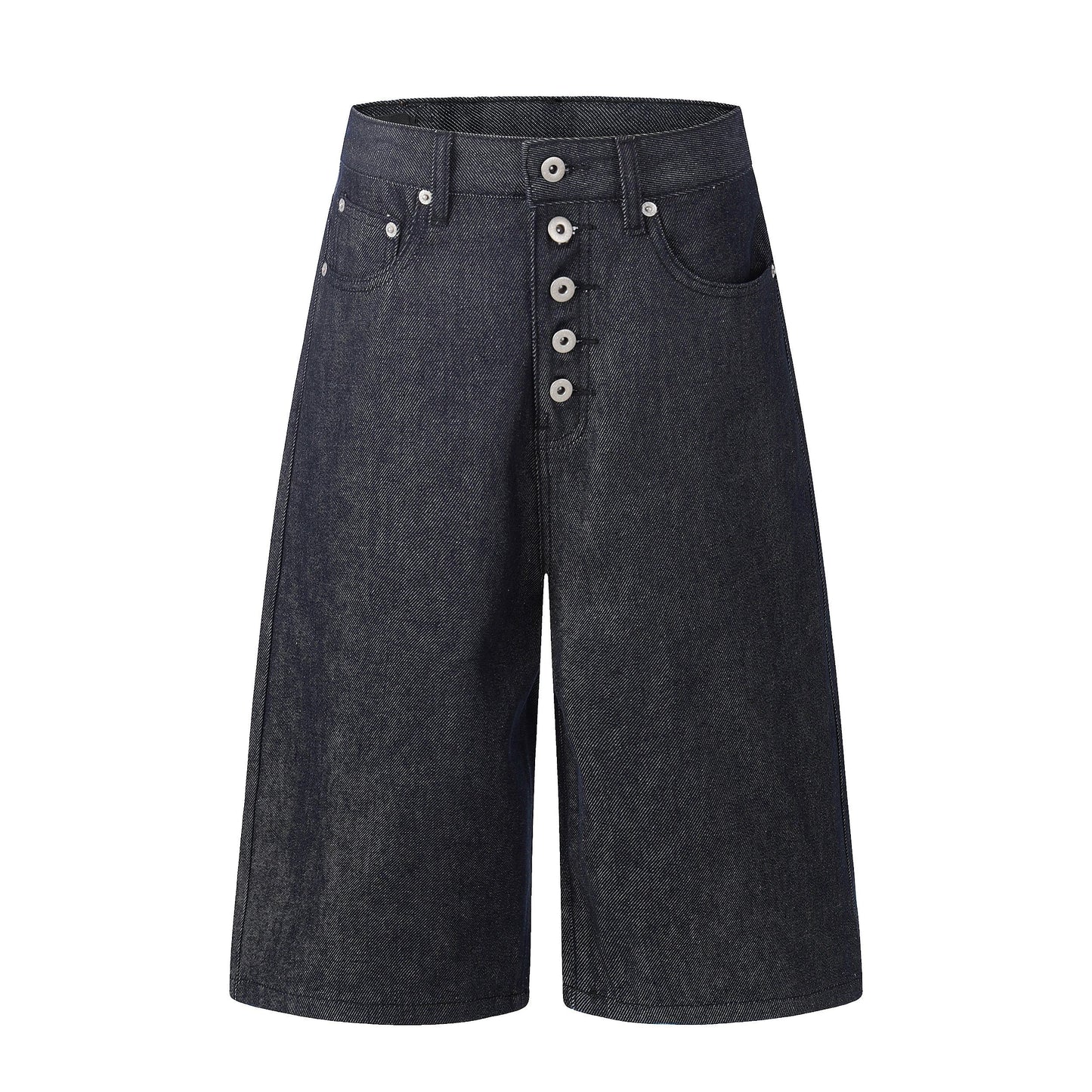 CapCabin “Raw Button Denim Jorts”