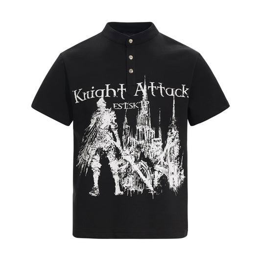 CapCabin “Knight Attack Graphic Polo Tee”