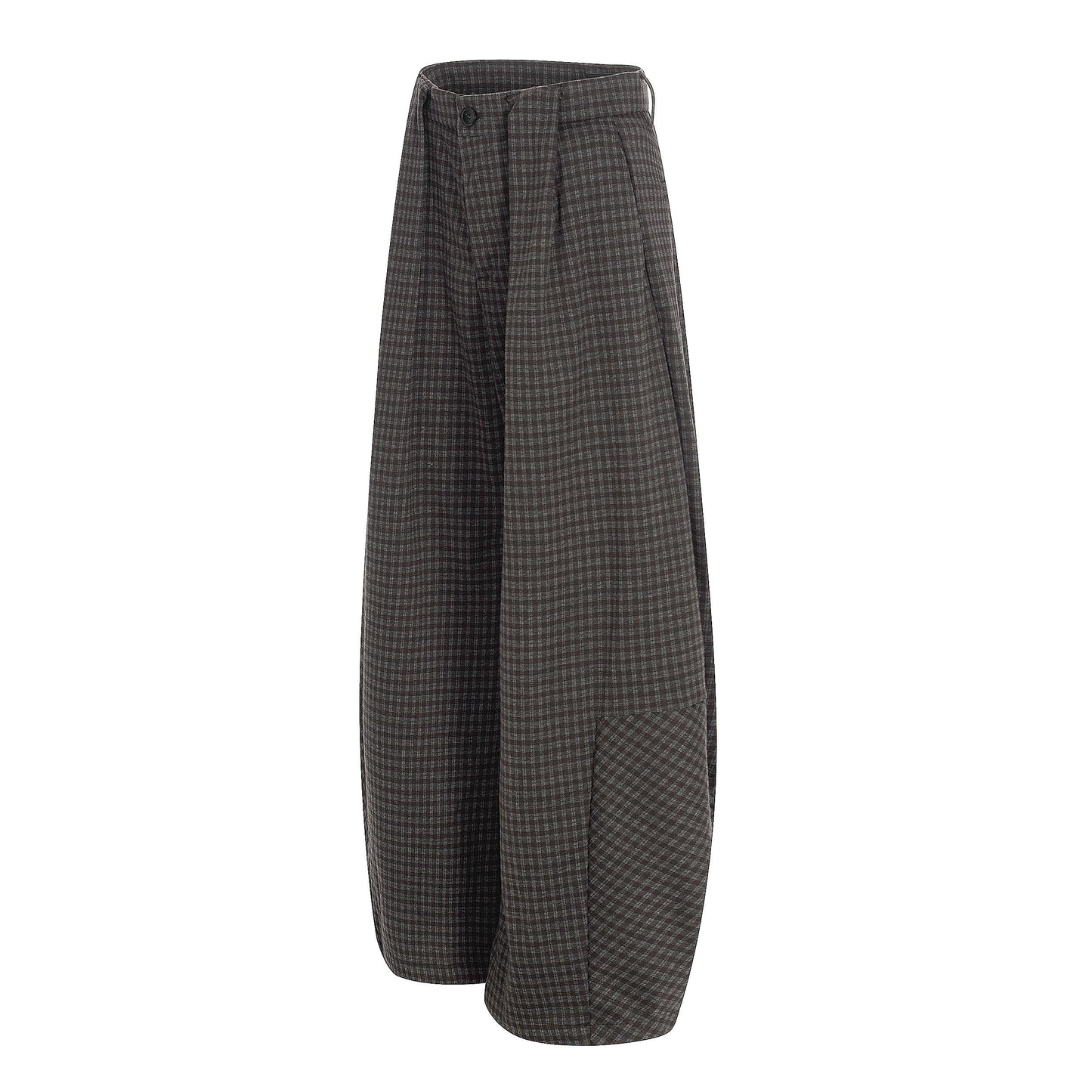 CapCabin Wide-Leg Plaid Trousers