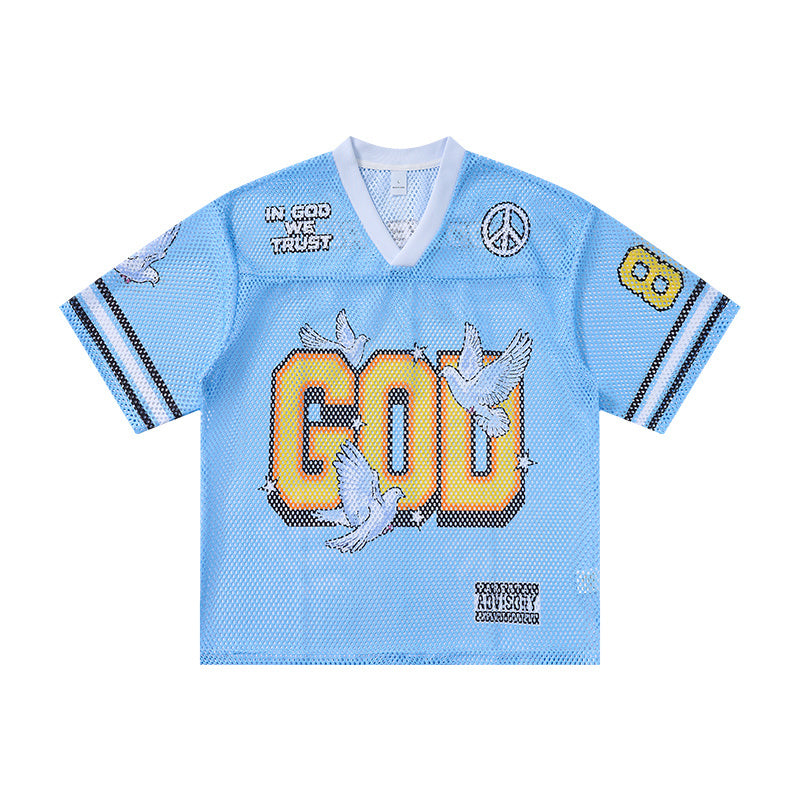 CapCabin “God We Trust” Mesh Jersey T-Shirt