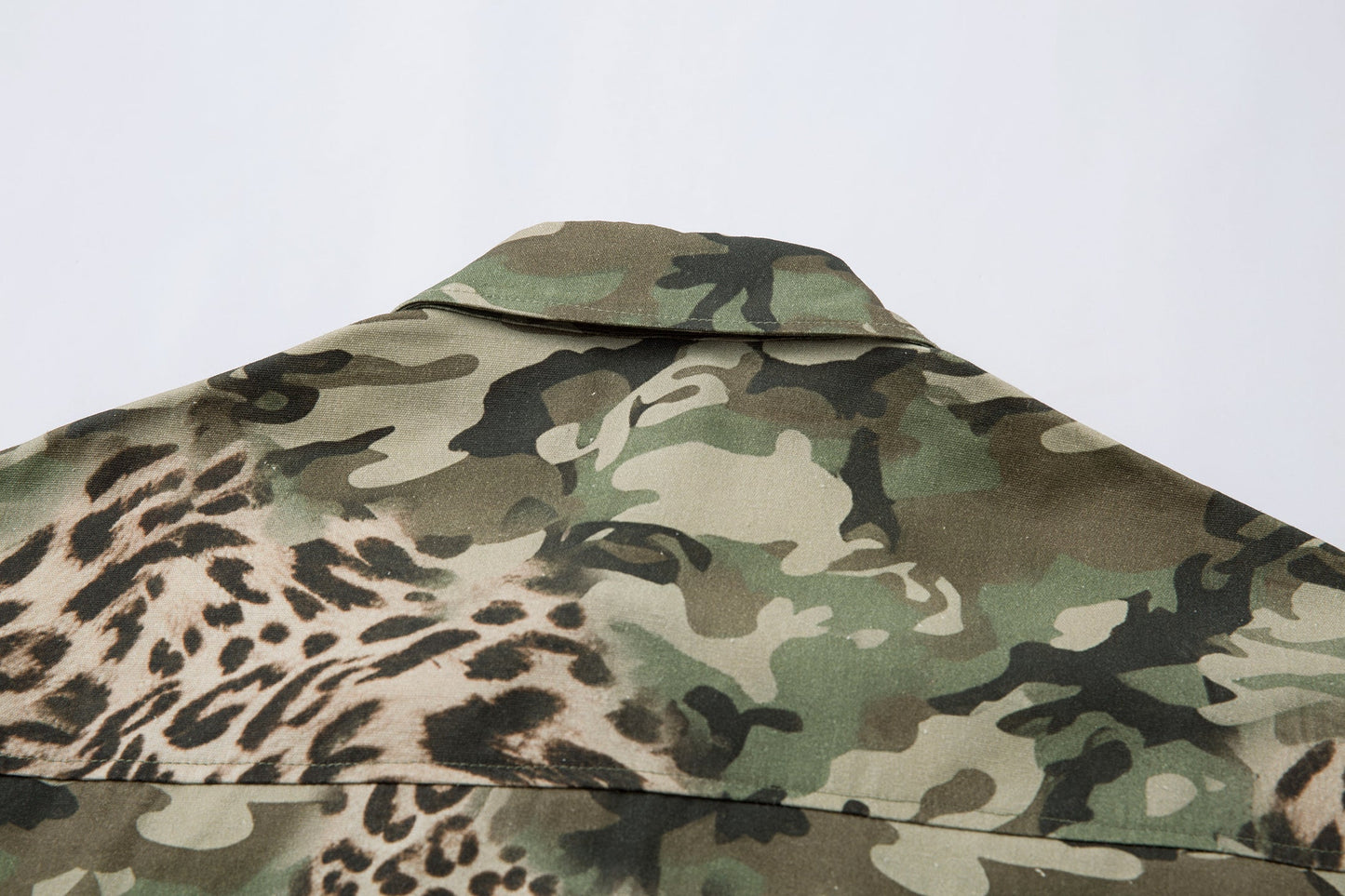 CapCabin Layered Camo-Leopard Short-Sleeve Shirt