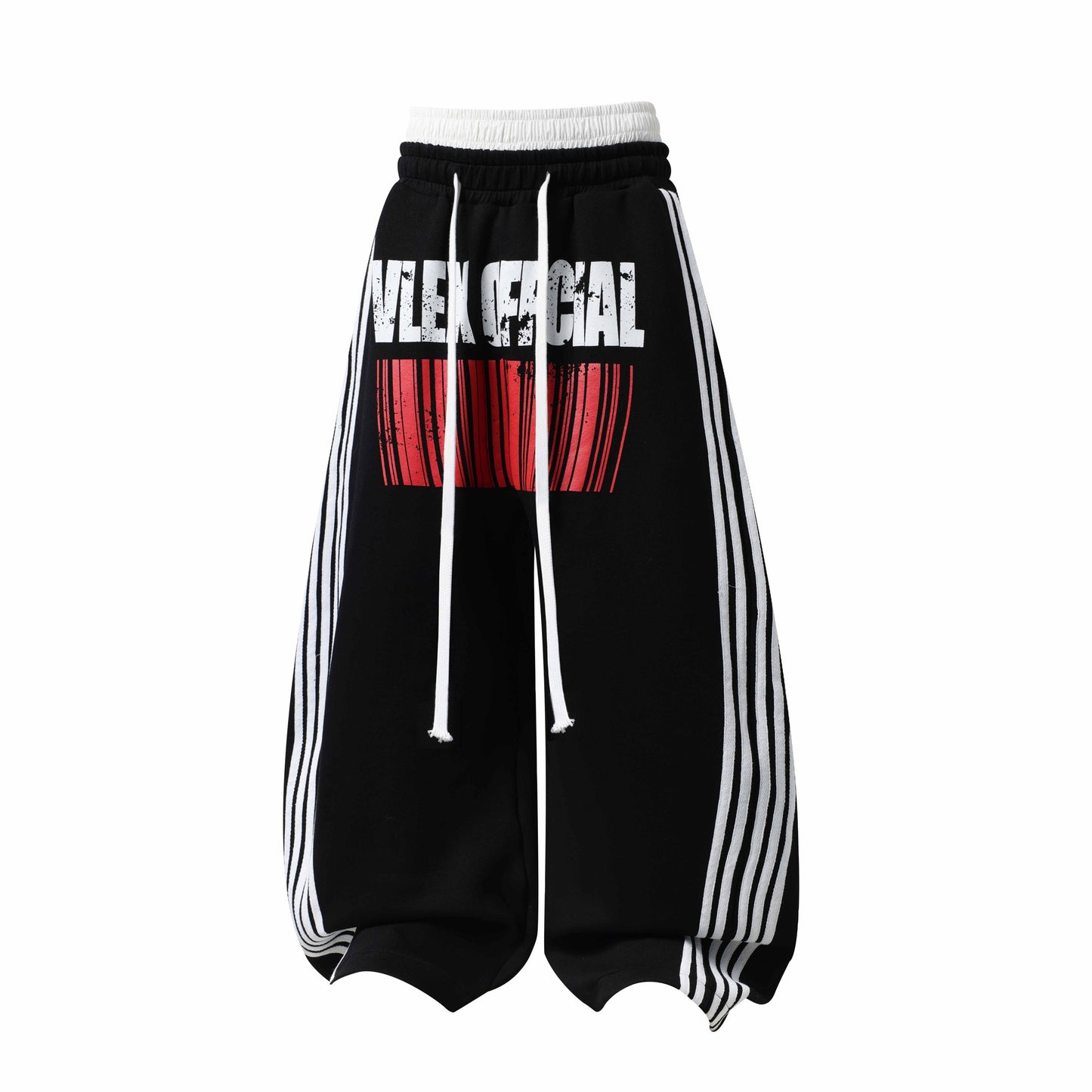 CapCabin Barcode Graphic Wide-Leg Pants