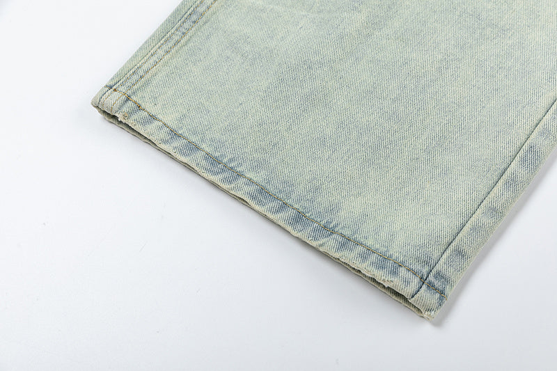 WELLDONE Washed Light Blue Straight-Leg Jeans