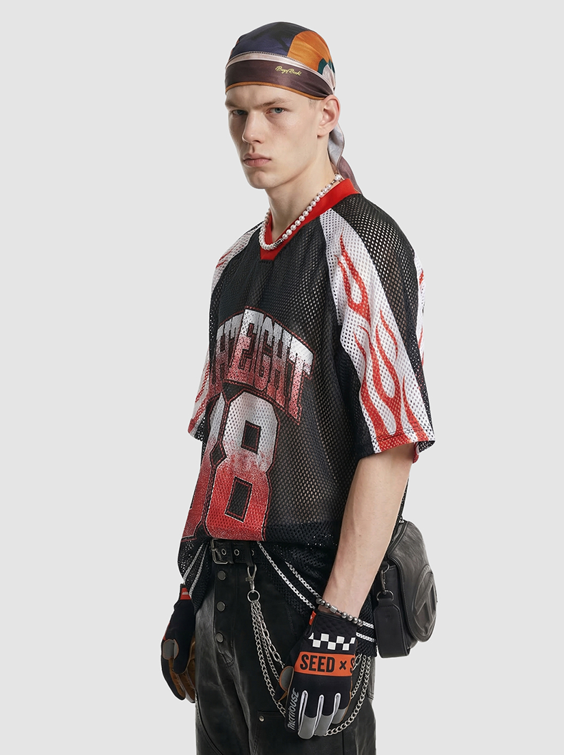 CapCabin “College 88 Flame” Mesh Jersey T-Shirt