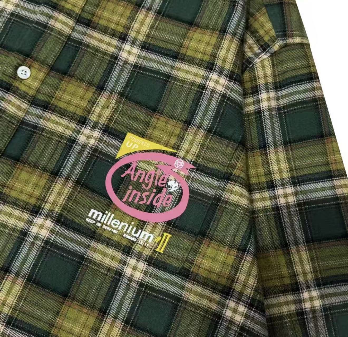 Vintage Plaid Graphic Long Sleeve Shirt