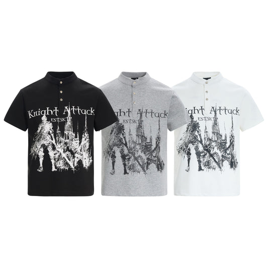 CapCabin “Knight Attack Graphic Polo Tee”