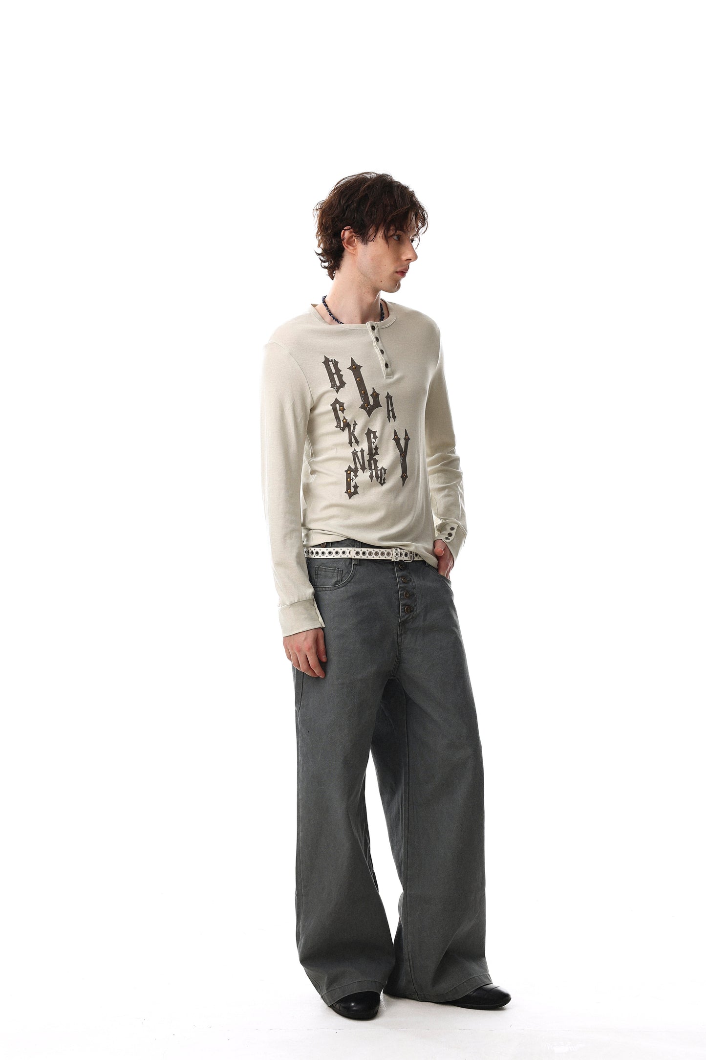 CapCabin Graphic Long Sleeve Henley Tee