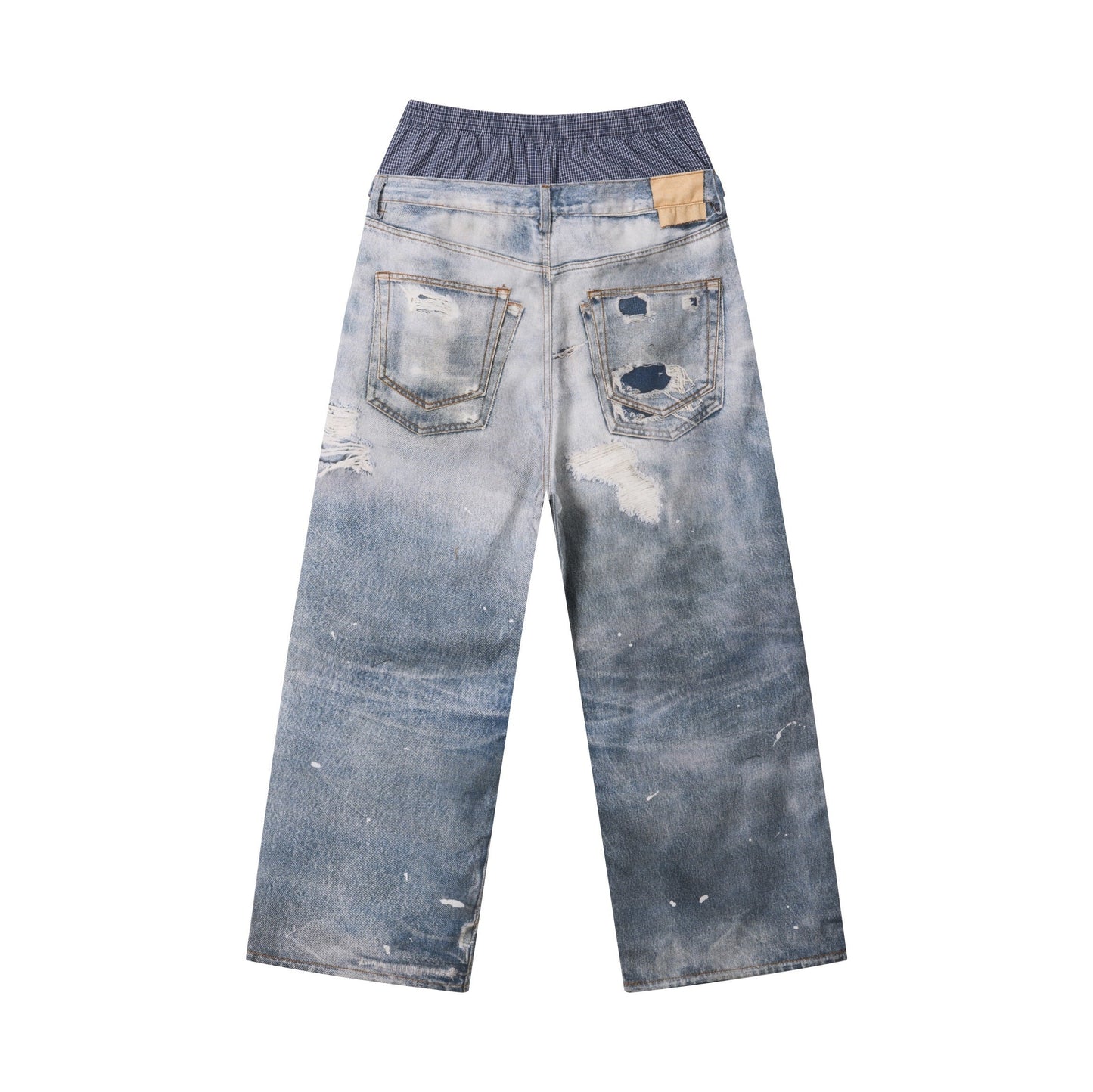 CapCabin Layered Waist Distressed Jeans