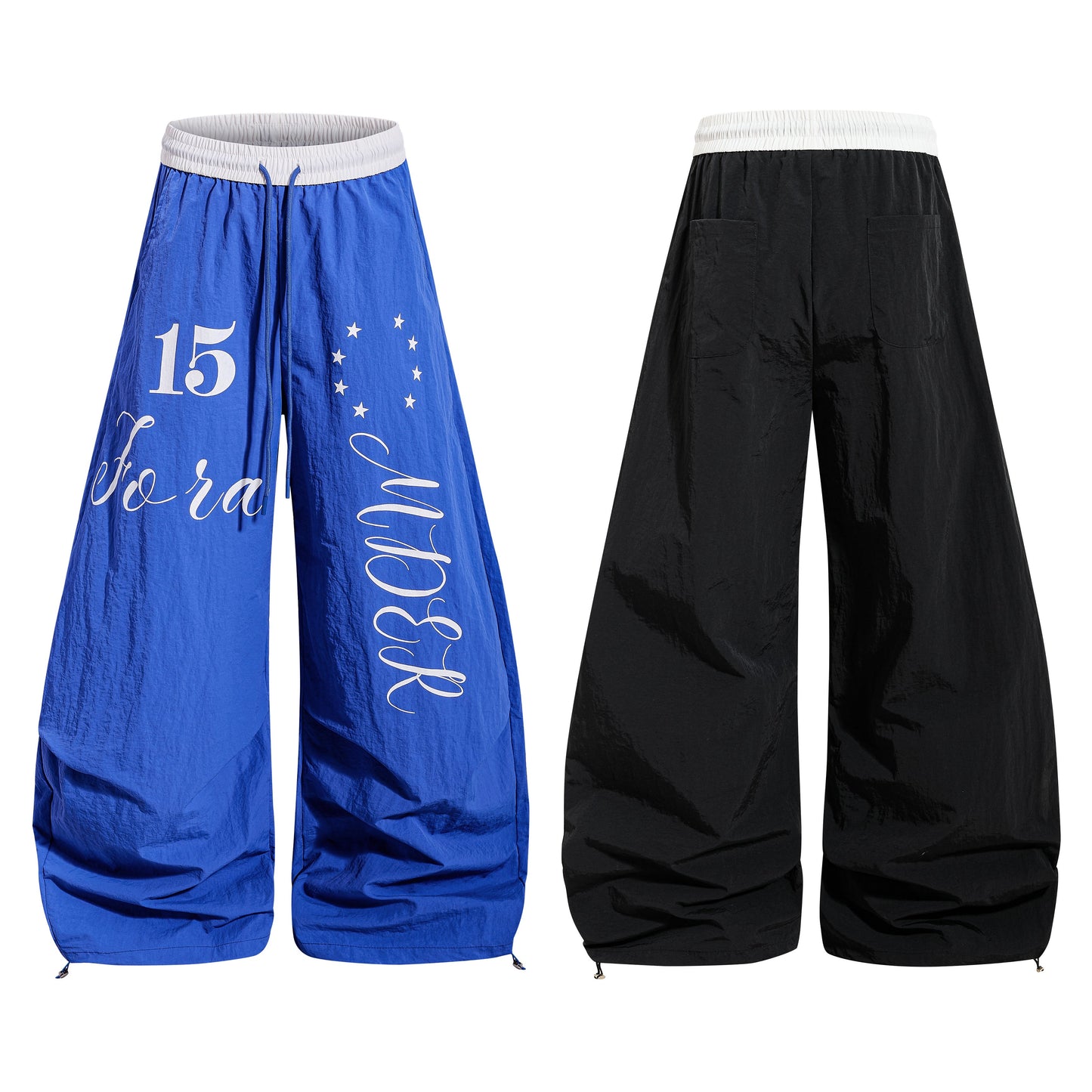 CapCabin Retro Script Wide-Leg Track Pants