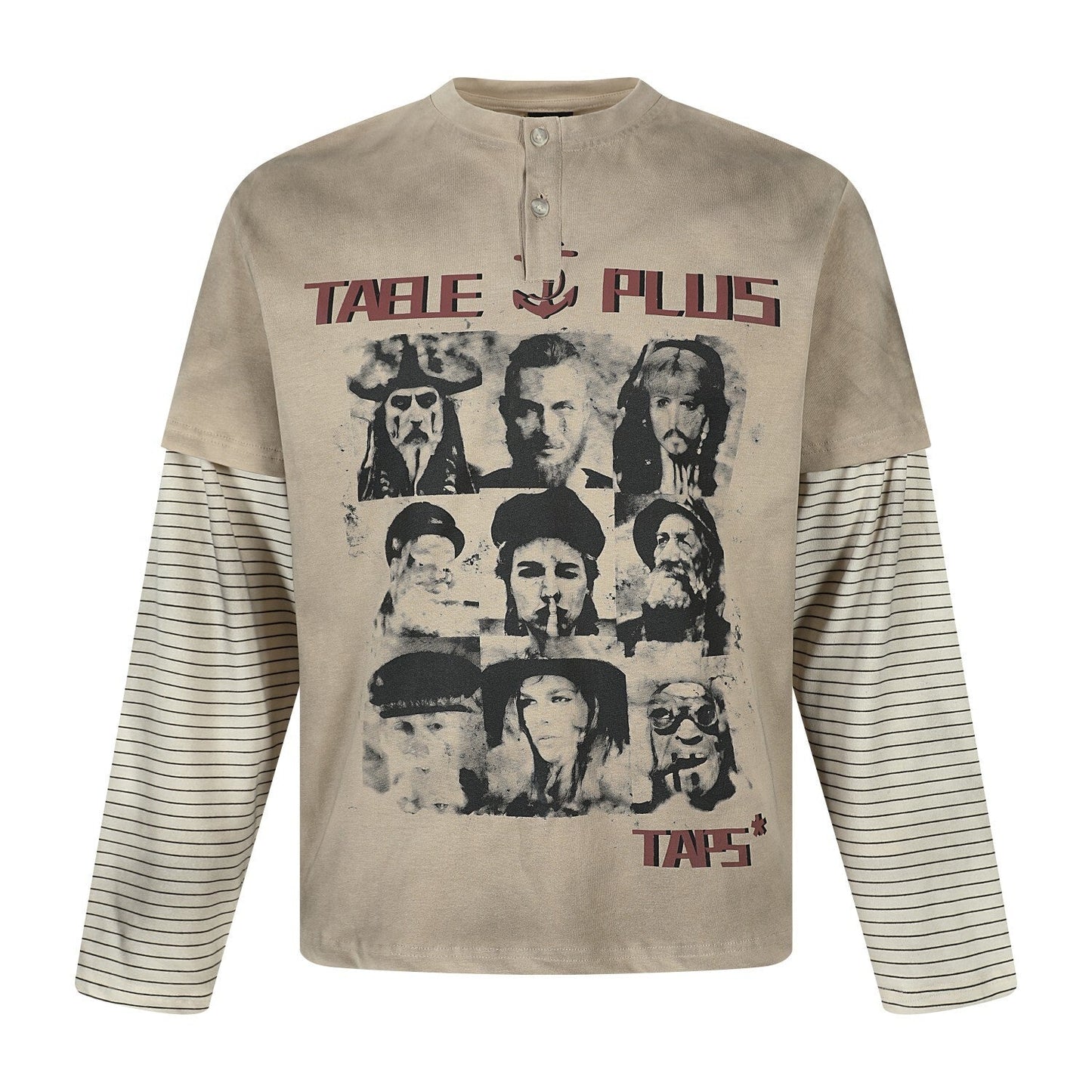 CapCabin Layered Graphic Long-Sleeve T-Shirt