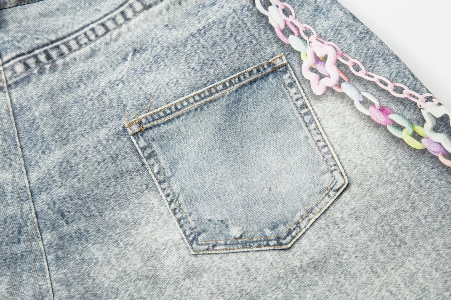 CapCabin “Vintage Charm Patch Denim Shorts