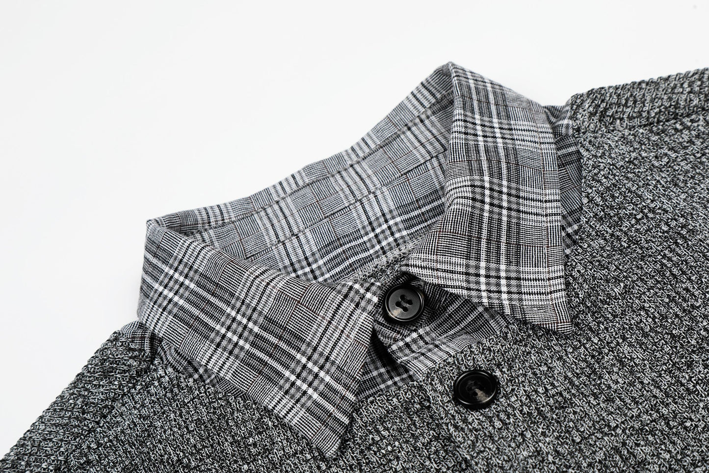CapCabin “Layered Knit Check Shirt”