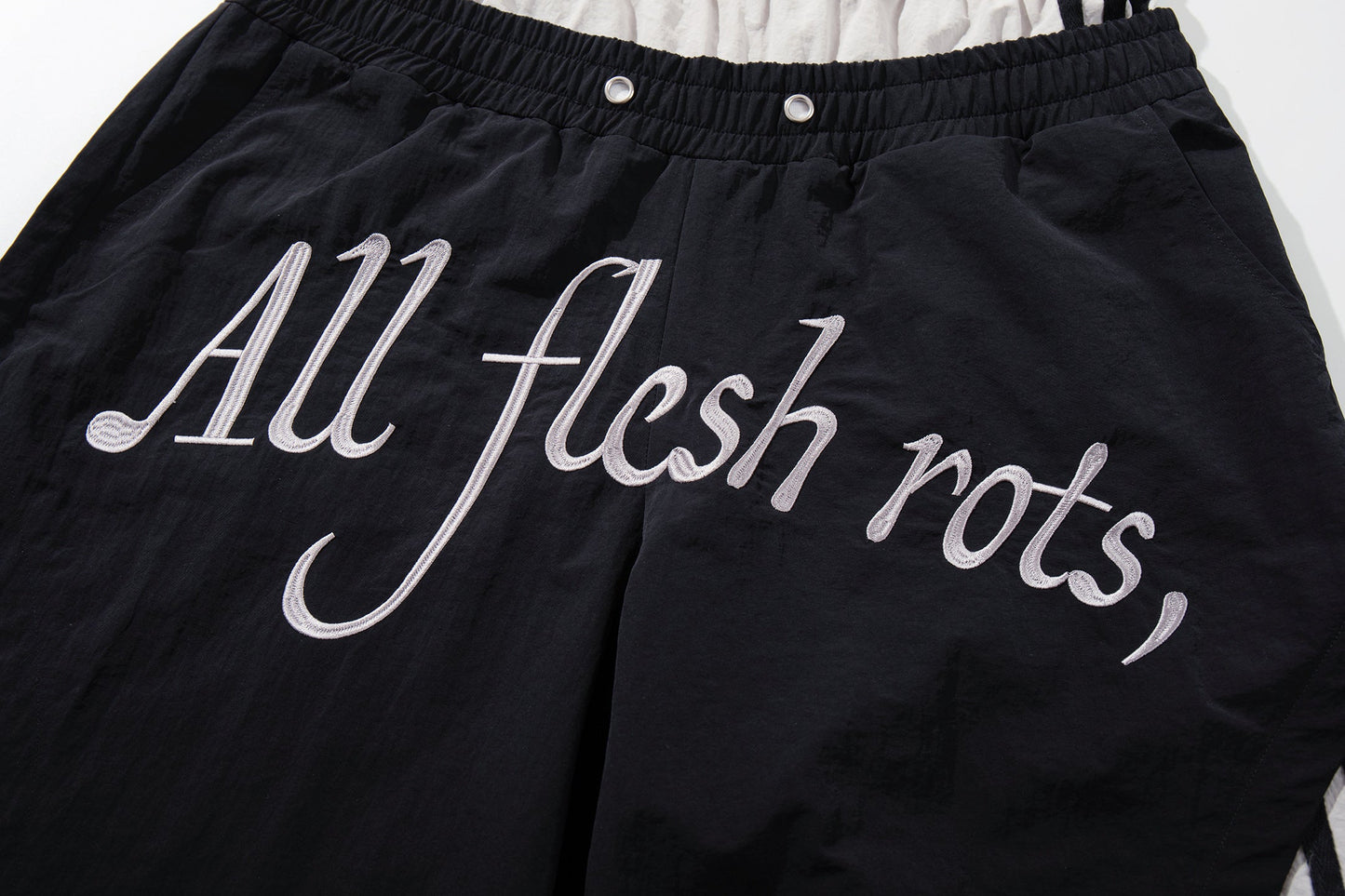 CapCabin Script Graphic Wide-Leg Track Pants