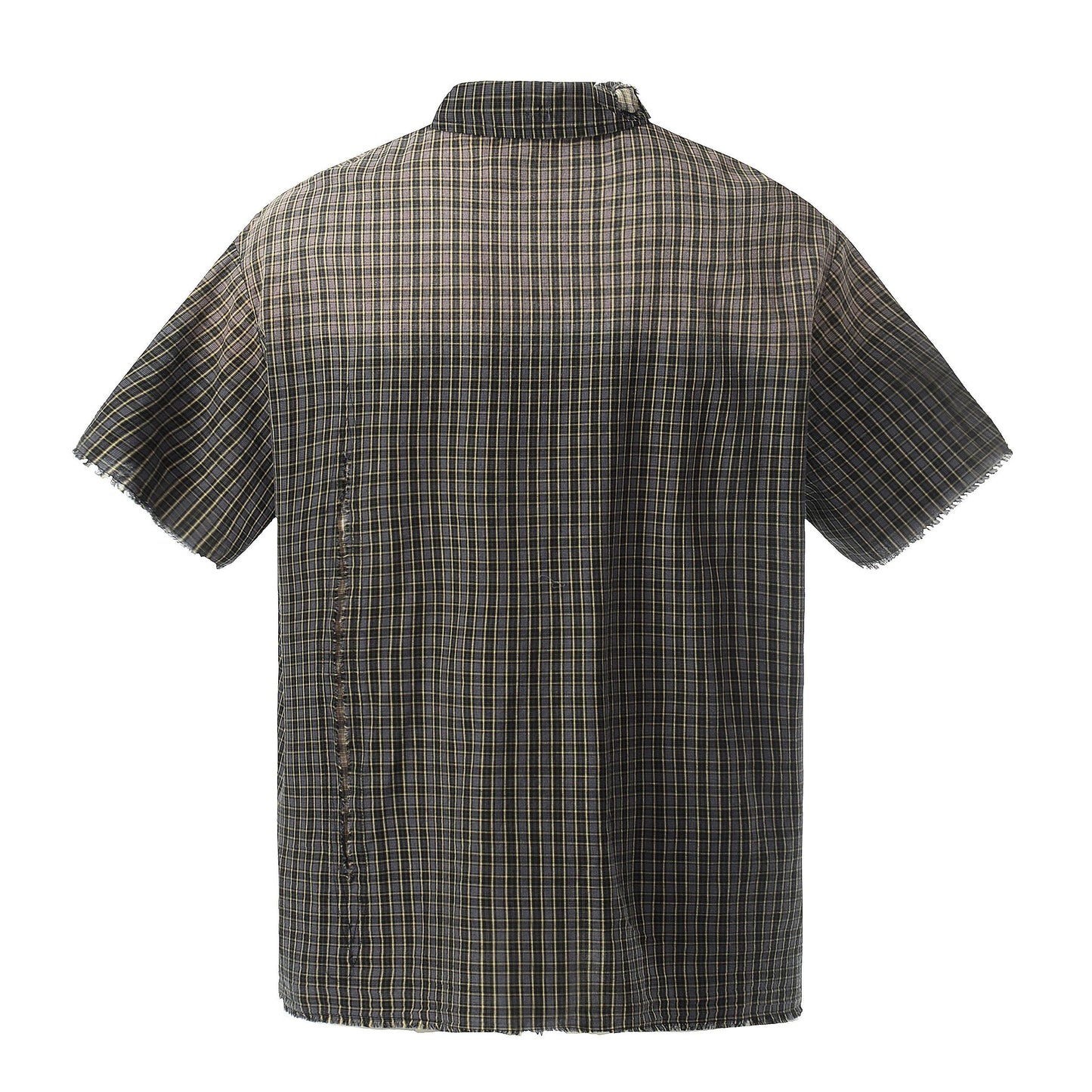 CapCabin “Gradient Check Distressed Shirt”