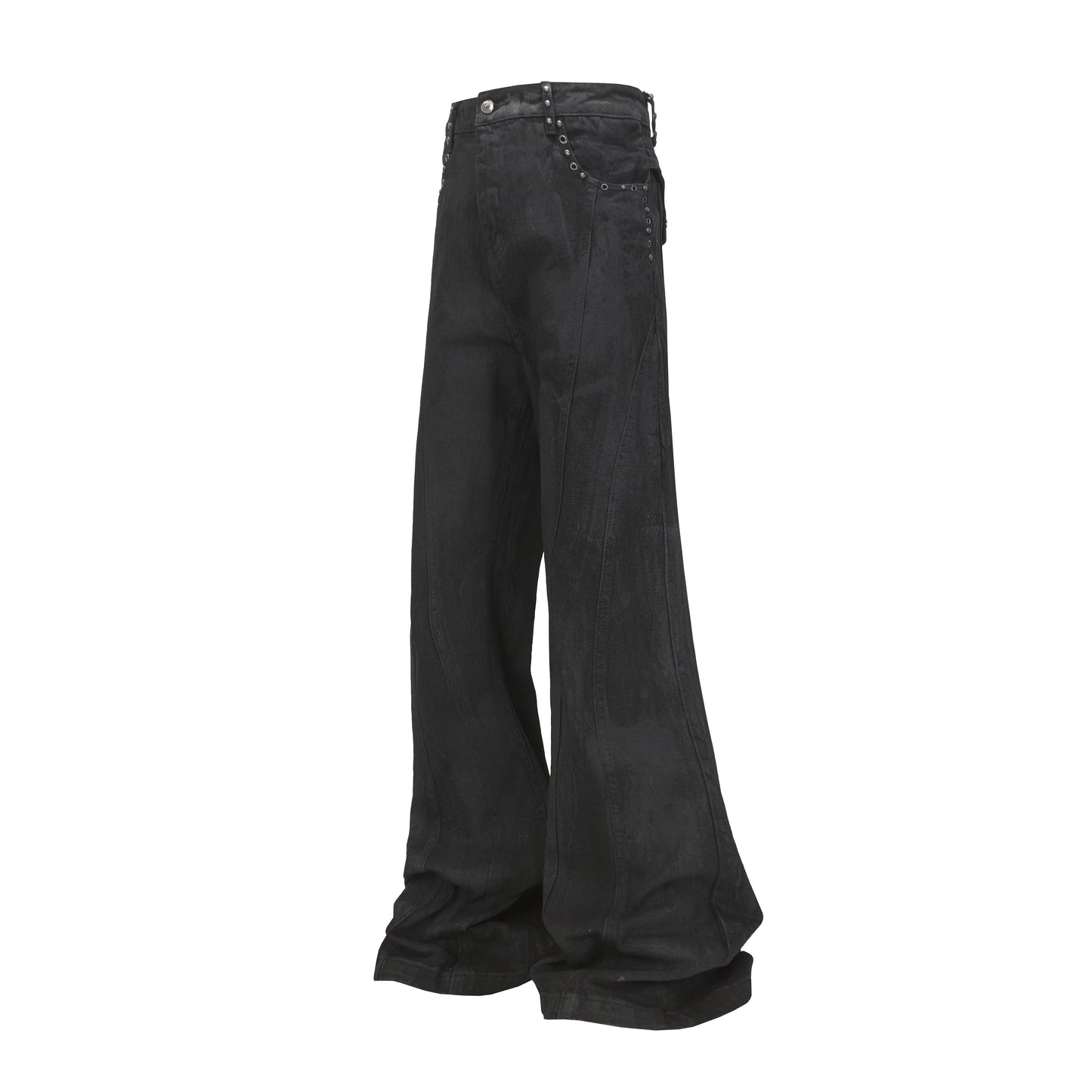 CapCabin Studded Panel Wide-Leg Jeans