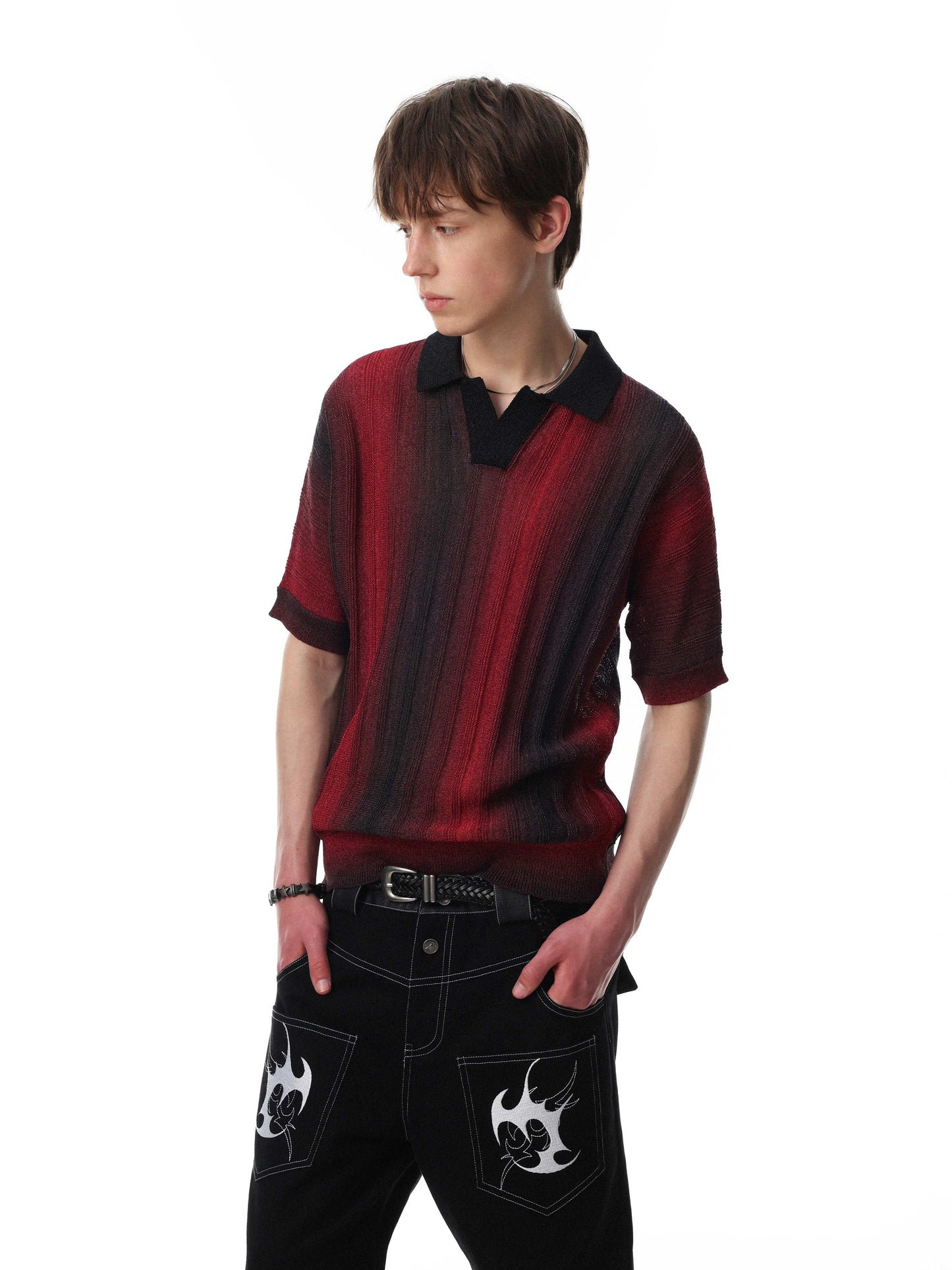 CapCabin “Gradient Knit Polo Tee”