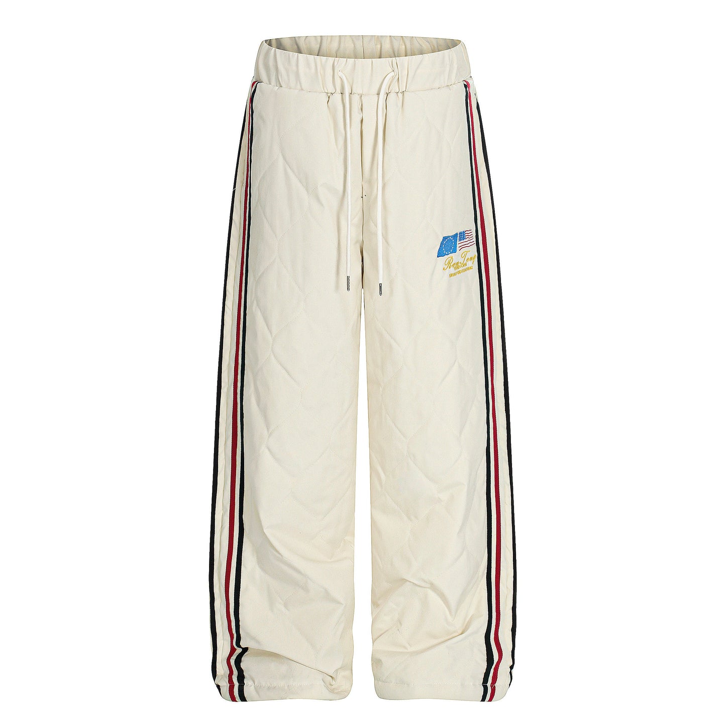 CapCabin Quilted Track Wide-Leg Pants