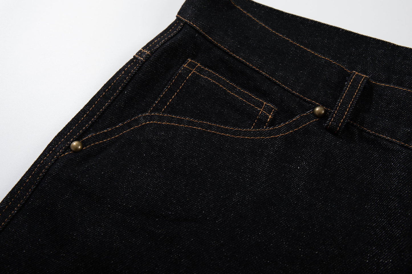 CapCabin Curved Panel Wide Leg Denim Pants
