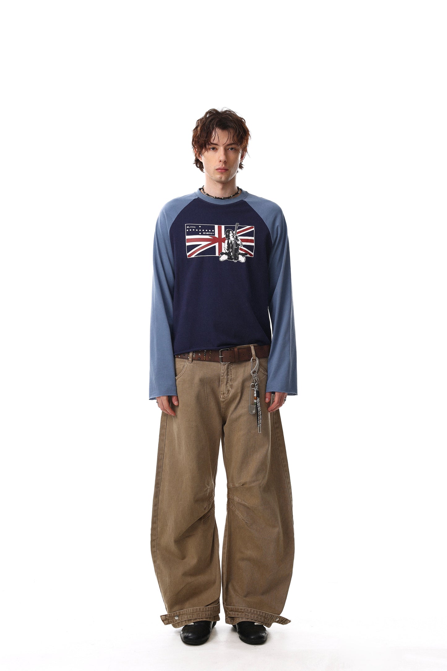 CapCabin Union Flag Graphic Raglan Long Sleeve Tee