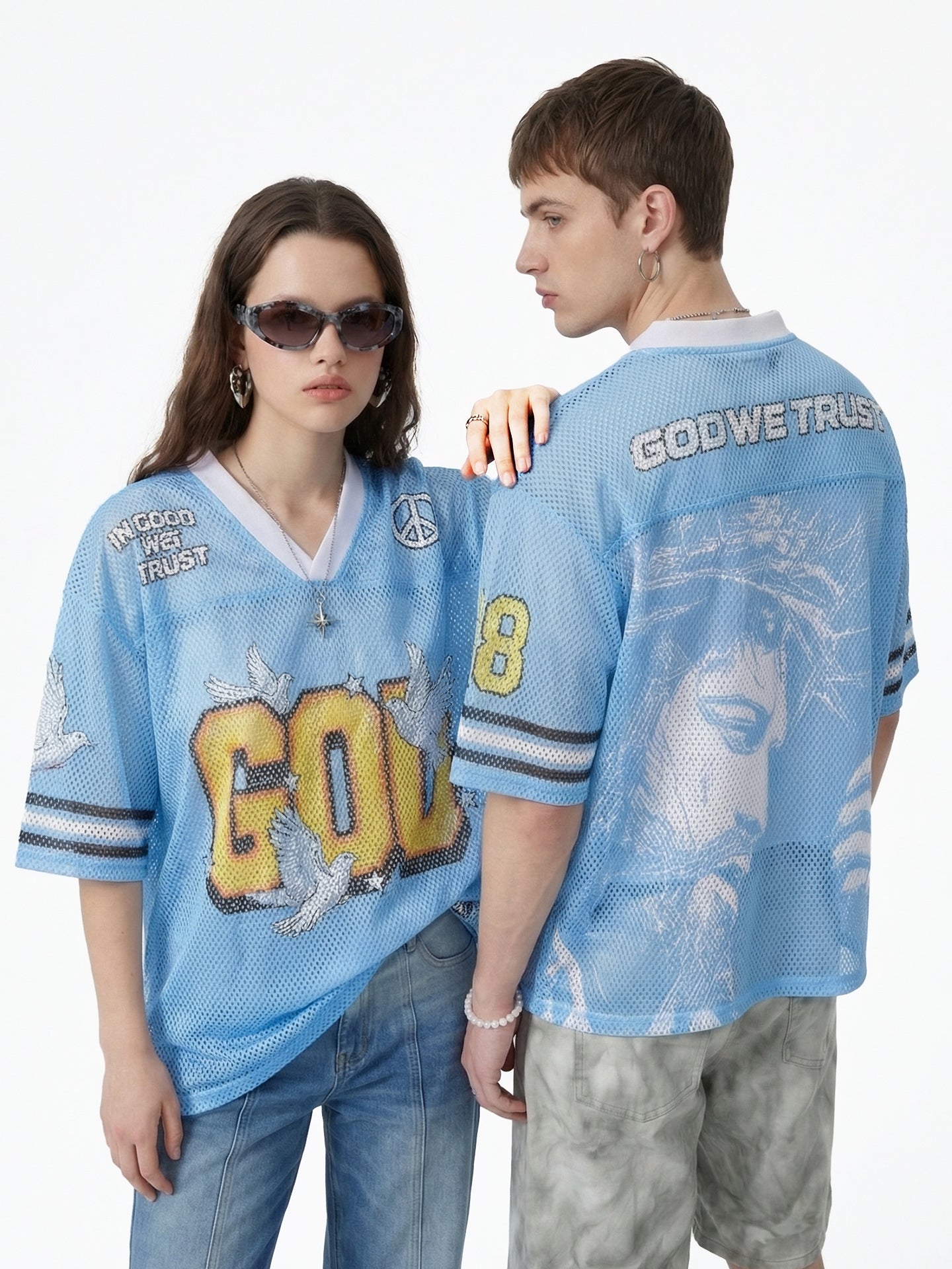 CapCabin “God We Trust” Mesh Jersey T-Shirt
