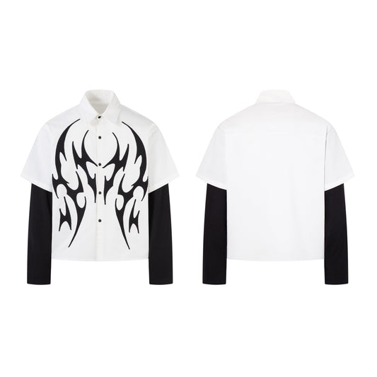 CapCabin Tribal Flame Layered Shirt