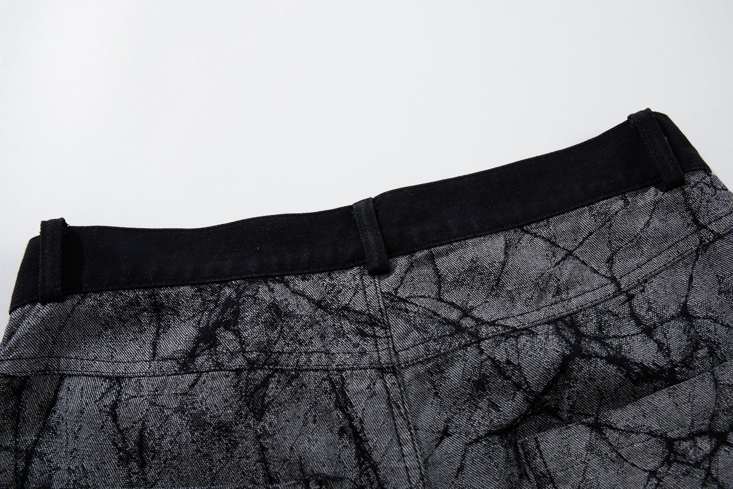 CapCabin Graphic Panel Wide Leg Denim Pants