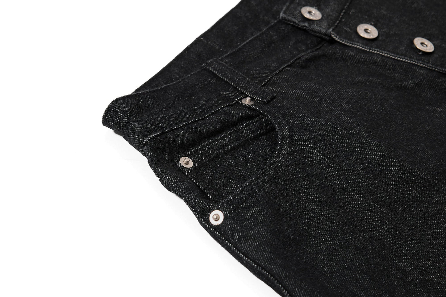 CapCabin Asymmetric Button Denim Shorts