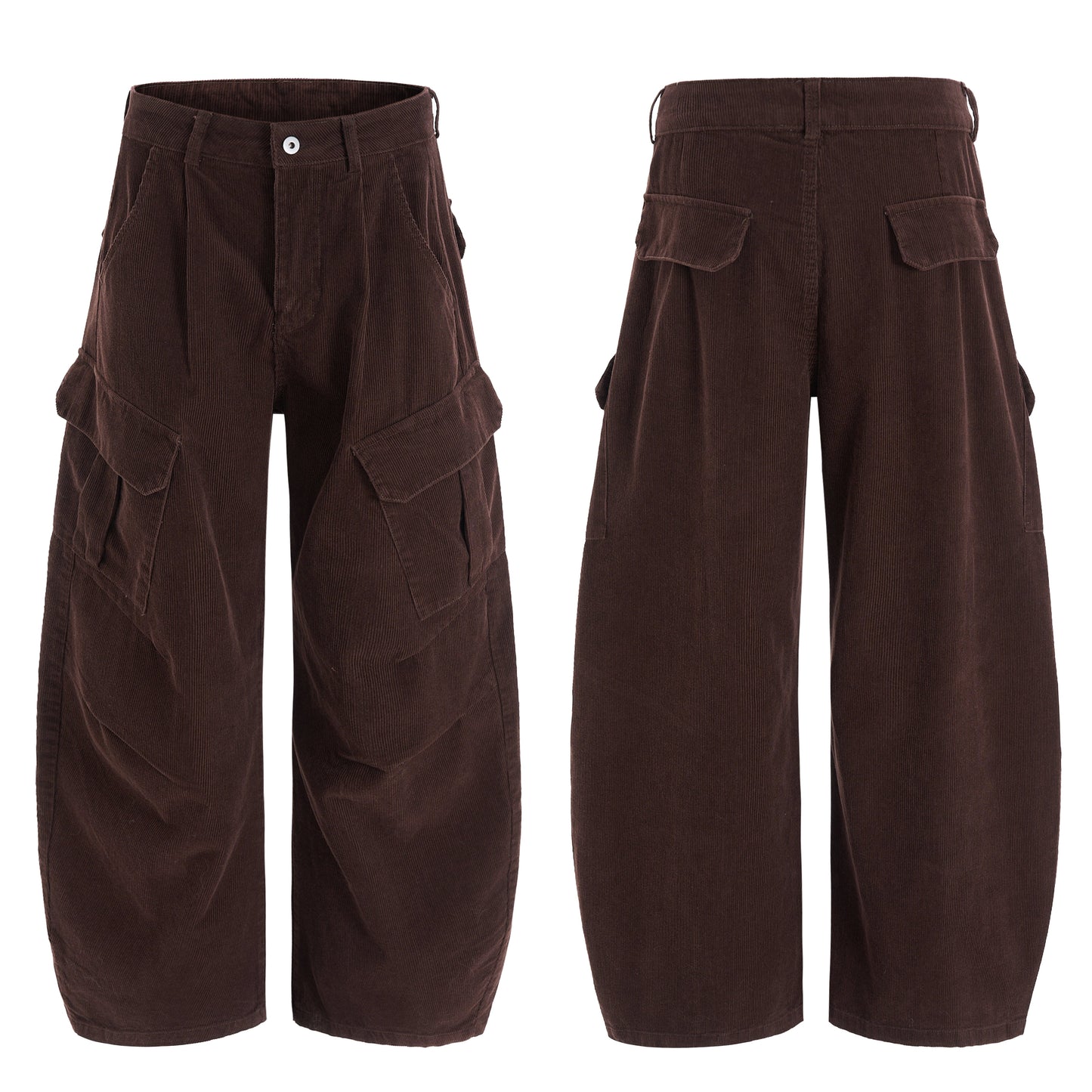 CapCabin Corduroy Cargo Wide-Leg Pants