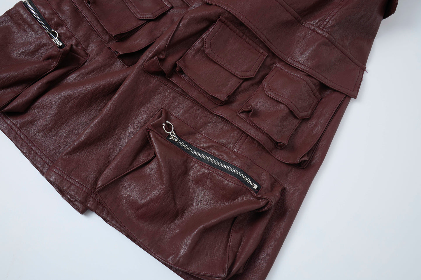 CapCabin Leather Utility Cargo Shorts