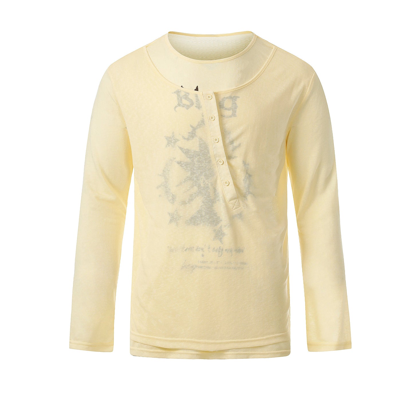 CapCabin Graphic Long Sleeve Henley Tee