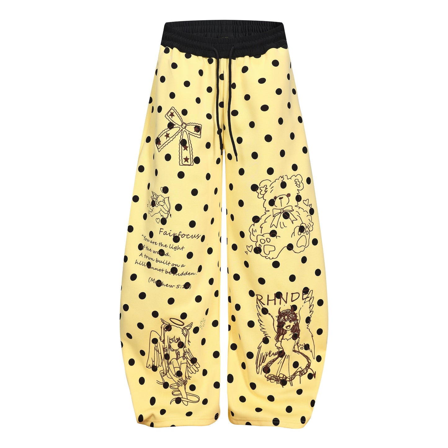 CapCabin Graphic Polka Dot Wide-Leg Pants