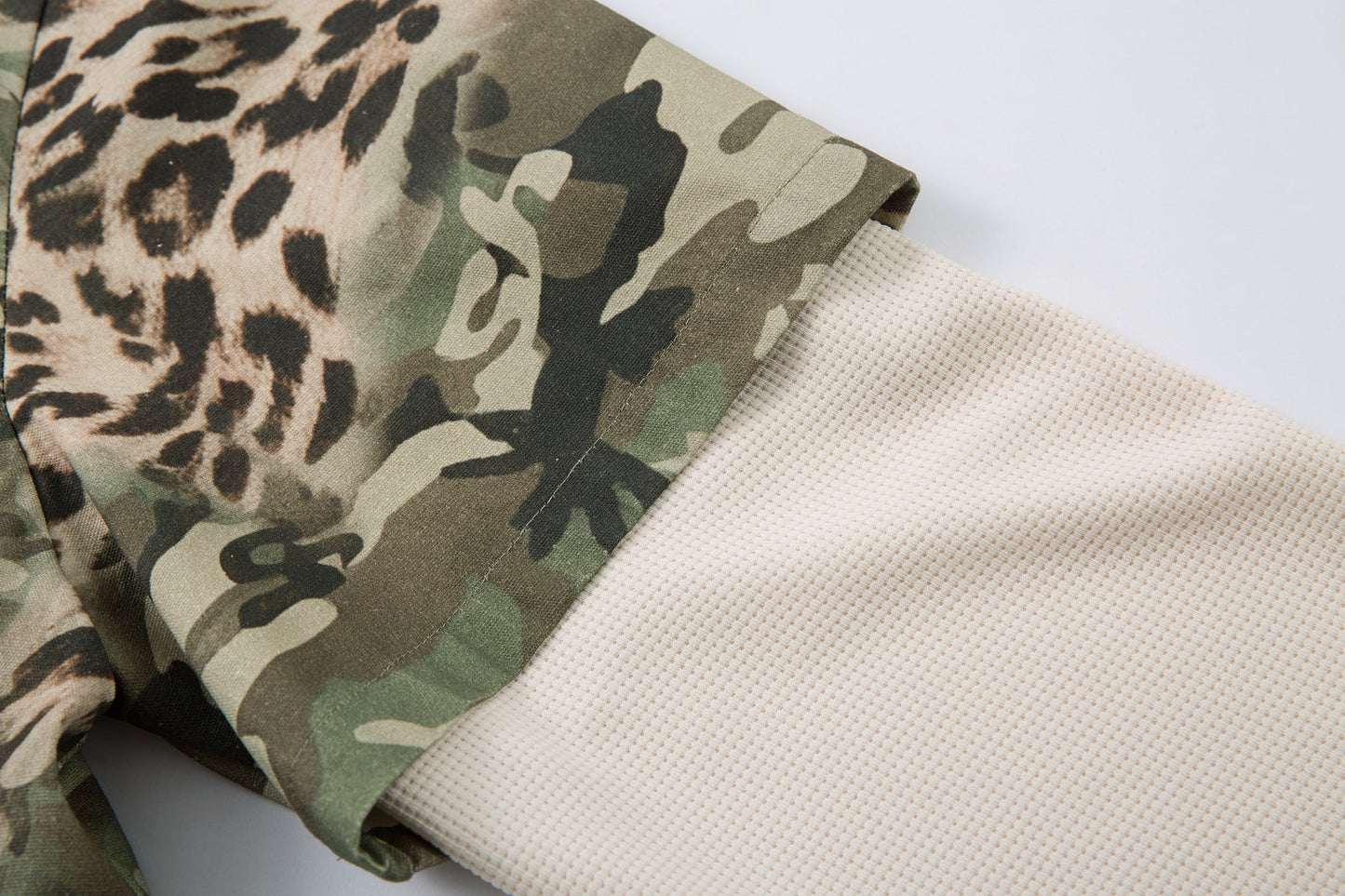 CapCabin Layered Camo-Leopard Short-Sleeve Shirt