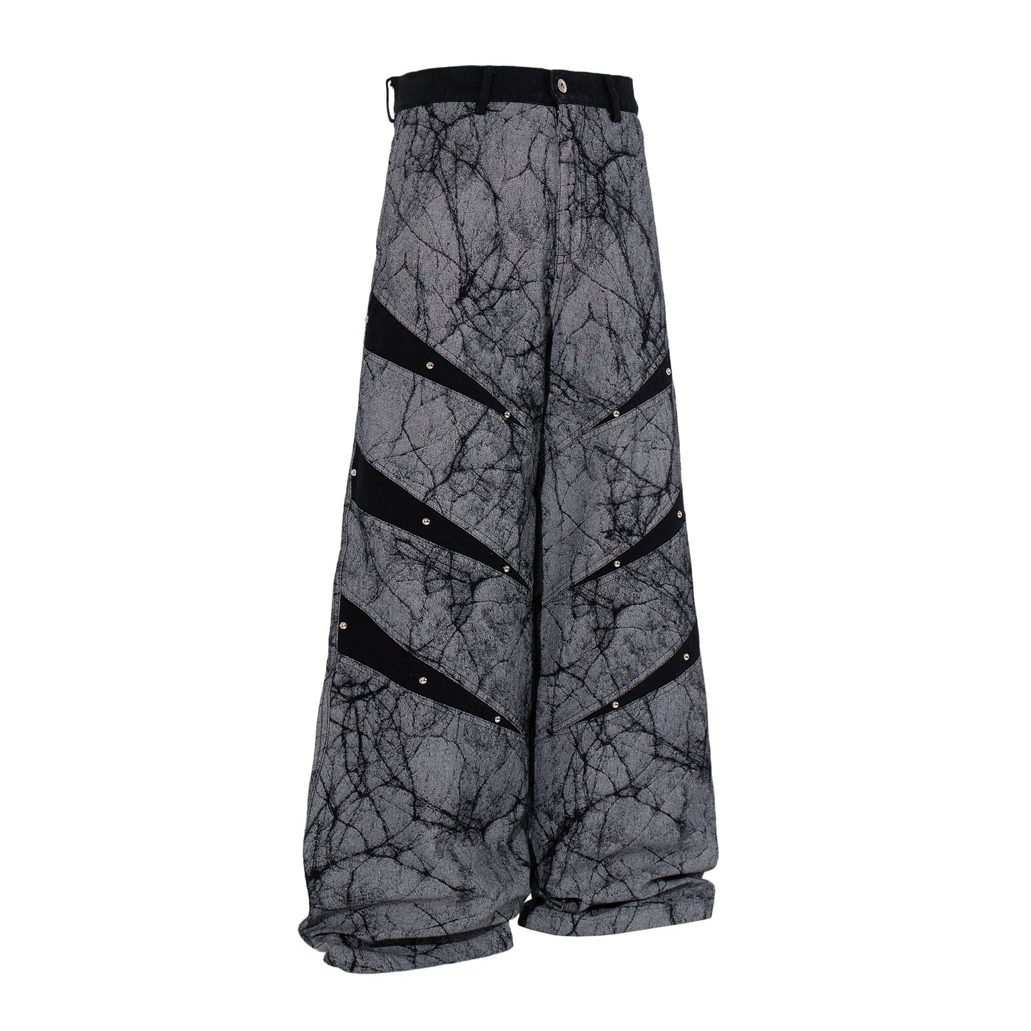 CapCabin Graphic Panel Wide Leg Denim Pants
