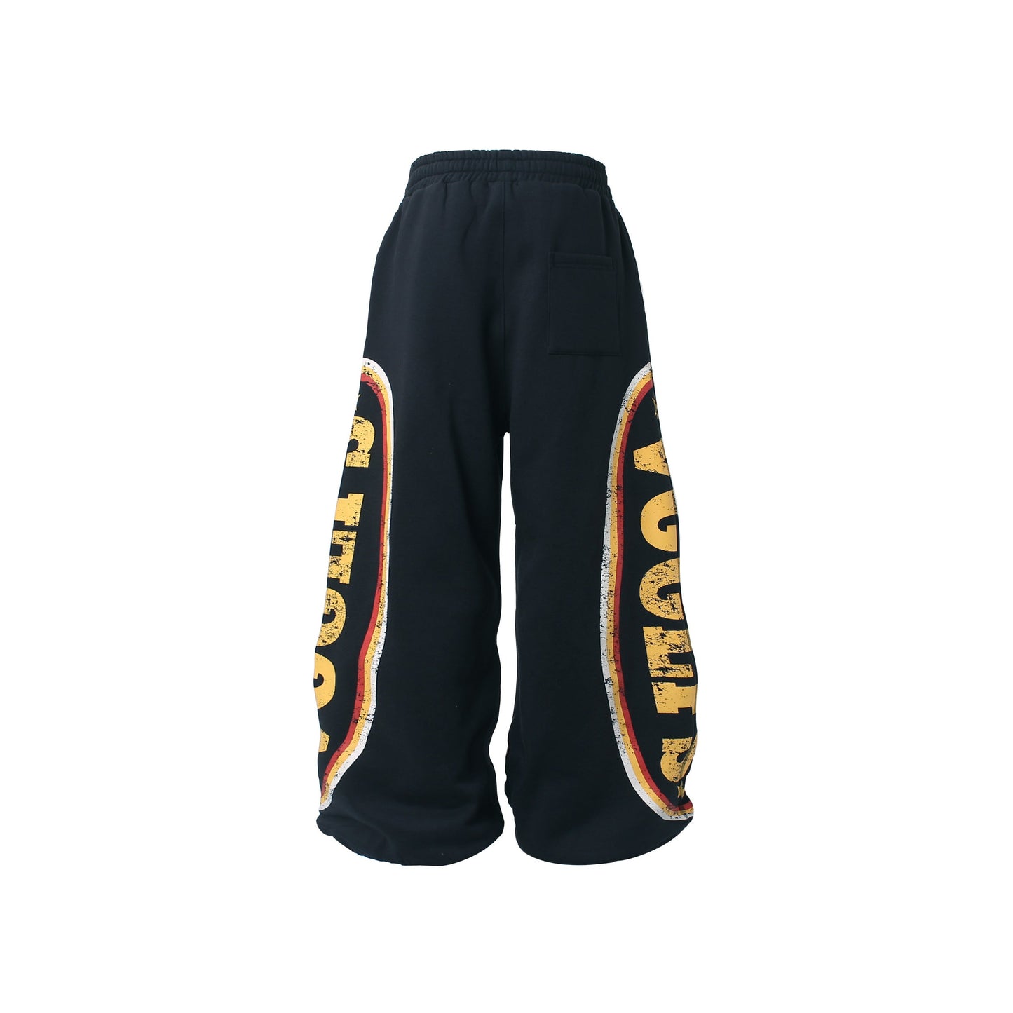 CapCabin Fleece-Lined Sports Letter Wide-Leg Sweatpants