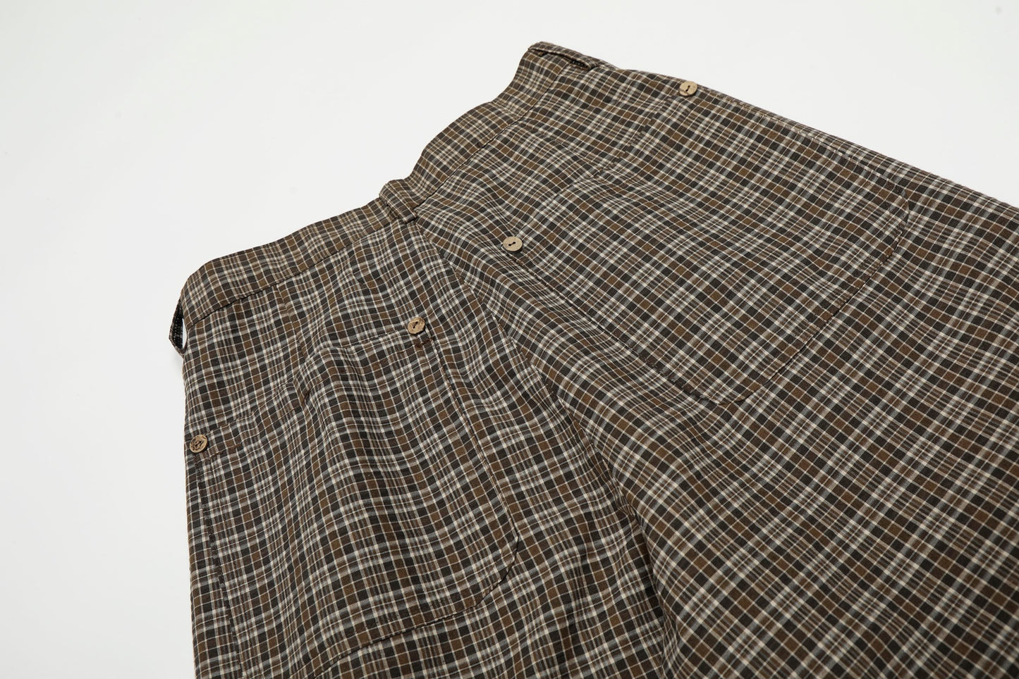 CapCabin “Vintage Check Wide-Leg Pants”